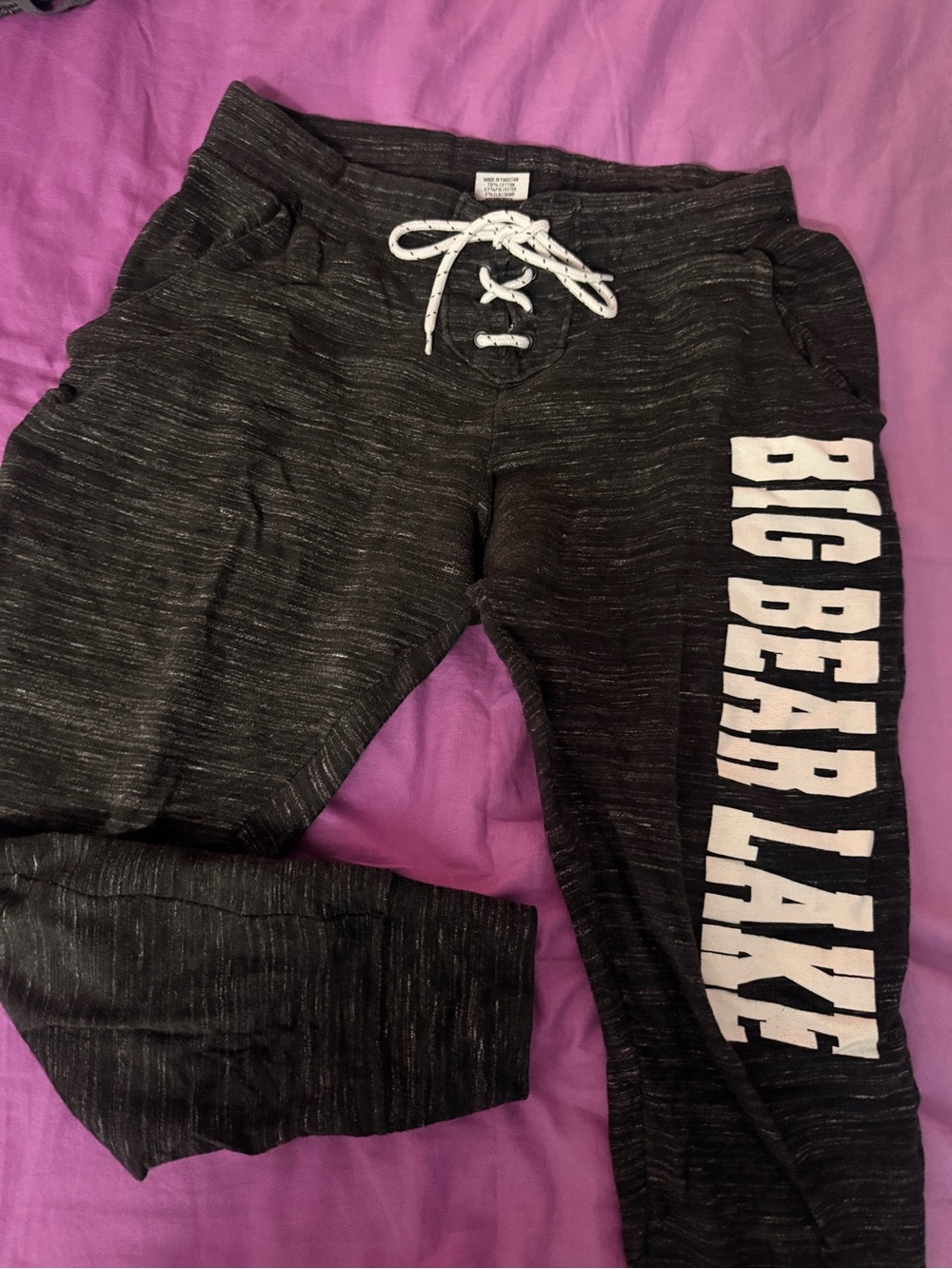 Big Bear Lake Kids Black Heathered Jogger Sweatpants